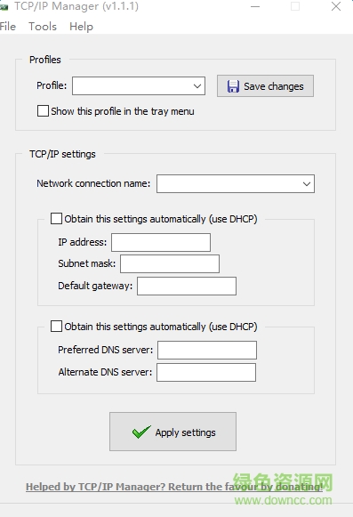tcp ip manager v4.1.0.28 英文綠色免費版 0
