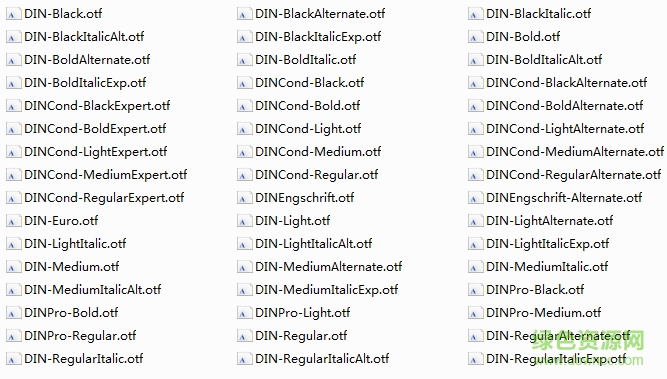 din全套字體 din系列字體下載