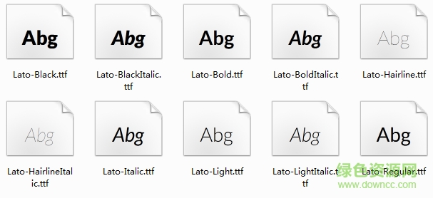lato全套字體下載
