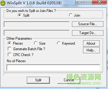 Winsplit(文件分割合并工具) v1.0.8 綠色免費版 0