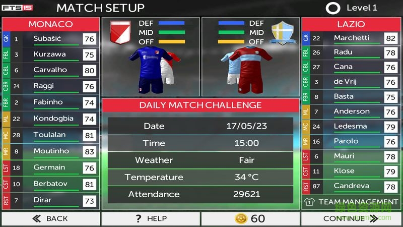 第一觸感足球2017中文內(nèi)購(gòu) v2.09 無(wú)限金幣安卓版 1