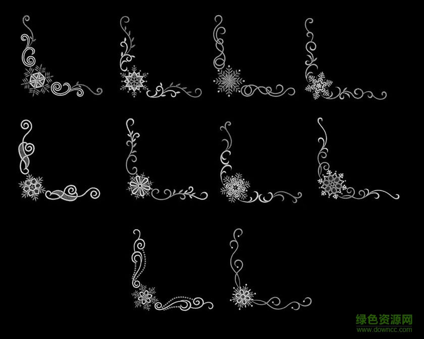 ps古典花紋邊角筆刷  0