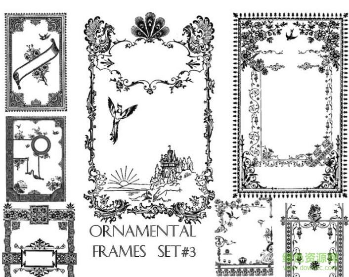 ps歐式花紋邊框筆刷  0