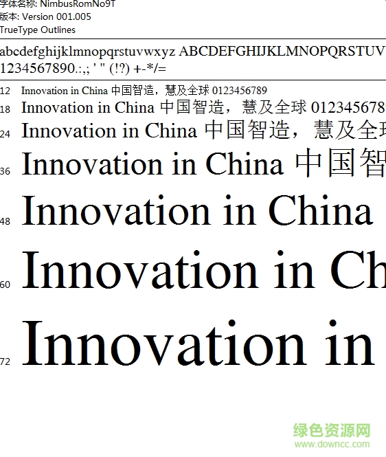 nimbusromno9l英文字體  0