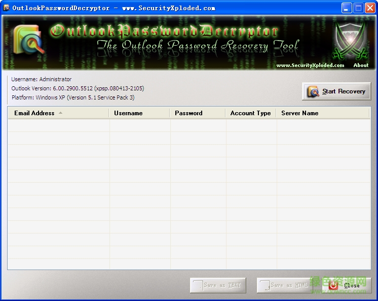 outlook密碼恢復(fù)工具 OutlookPasswordDecryptor