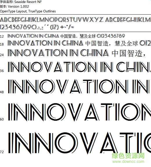 SeasideResortNF英文字體  0