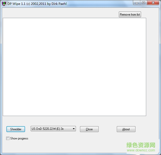 DPWipe(徹底刪除文件工具) v1.1 綠色版 0