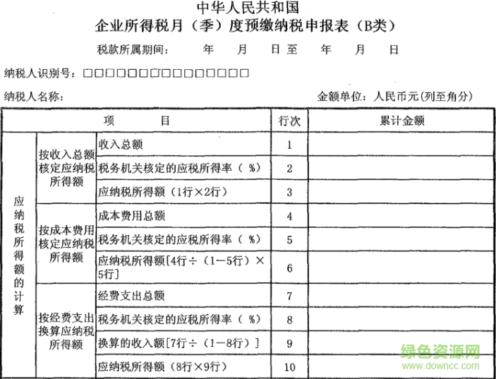 企業(yè)所得稅申報表下載 企業(yè)所得稅申報表