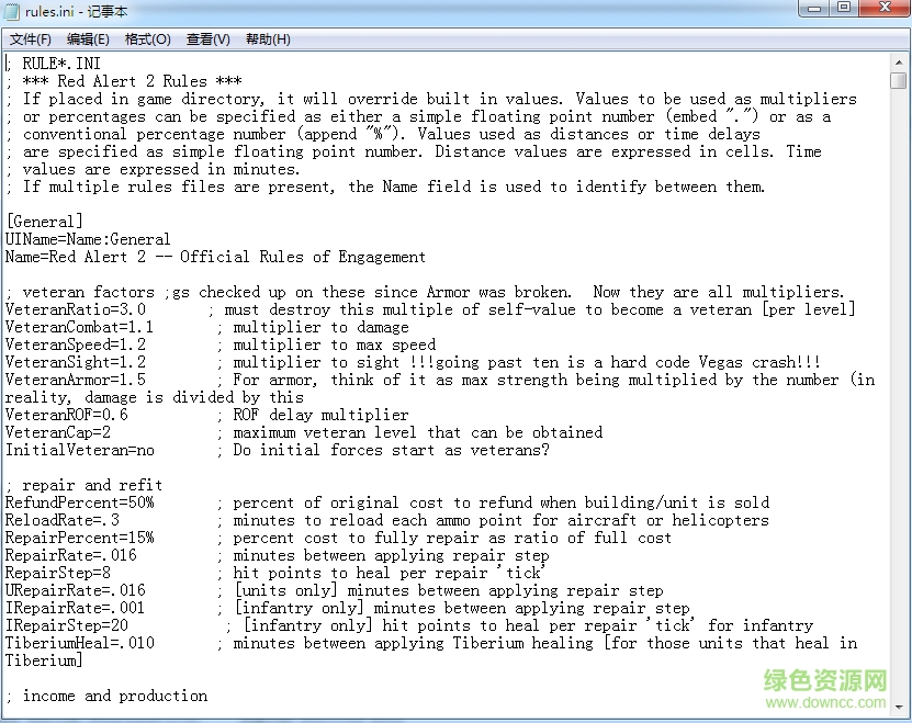 紅色警戒2rules.ini修改器  0
