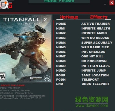 泰坦隕落2全版本修改器 v2.0.6.1 +11中文版 0