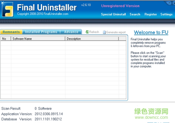 Final Uninstaller(系統(tǒng)垃圾清理軟件) v2.6.3.522 英文綠色特別版 0