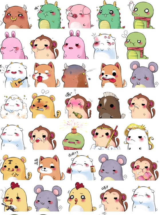 十二生肖肉團表情包  0