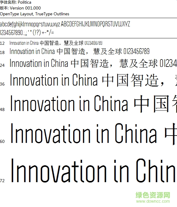 Politica英文字體  0