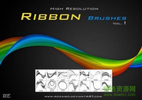 photoshop透明彩帶筆刷