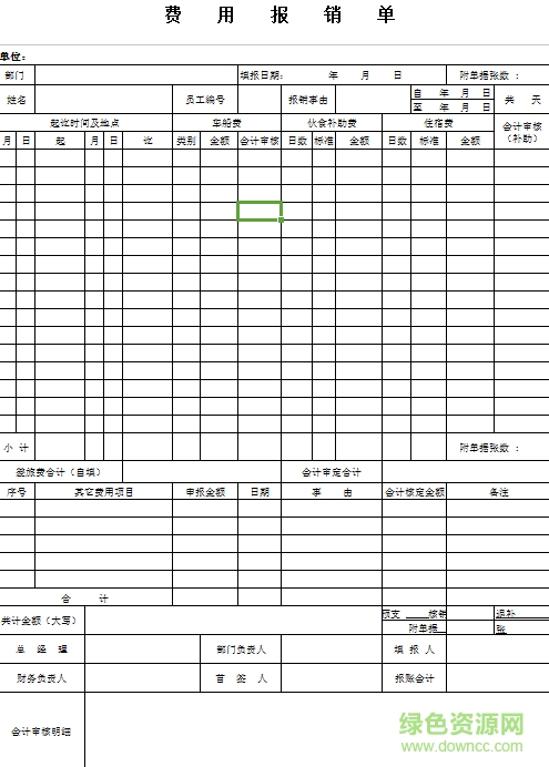 差旅費(fèi)報(bào)銷單免費(fèi)下載