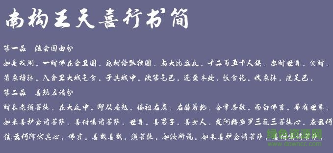 南構(gòu)王天喜行書簡體字體  0
