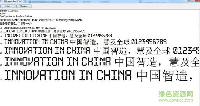 lcdnova數(shù)字時鐘字體 .ttf 0