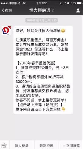 恒大集團兼職銷售