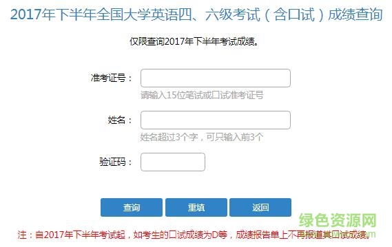 全國大學英語四六級考試成績查詢