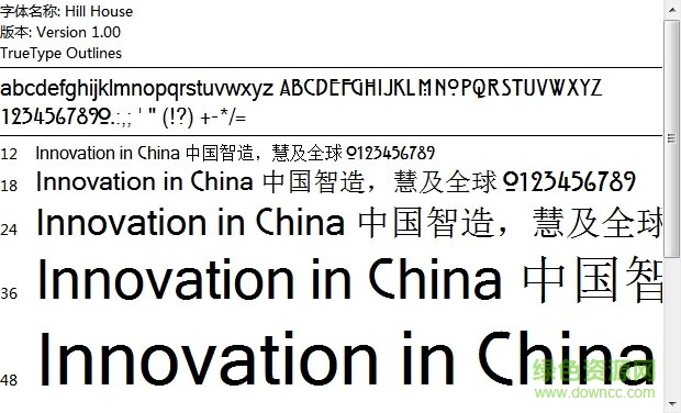 hill house英文字體  0