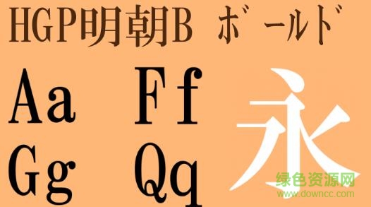 hgp明朝b  0