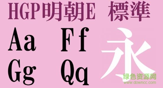 hgp明朝e  0