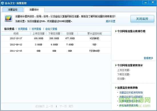 金山衛(wèi)士流量監(jiān)控最新版 金山衛(wèi)士流量監(jiān)控客戶端