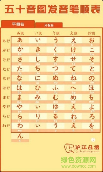 滬江日語五十音圖 v1.1 安卓版 1