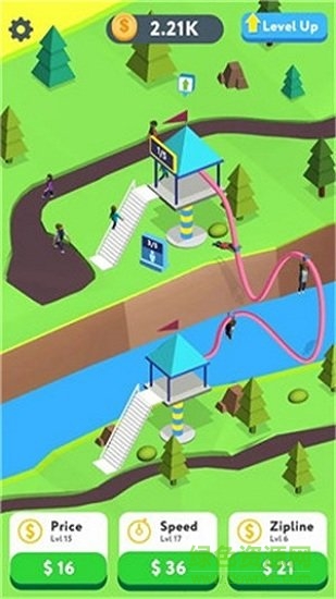 滑索放置3D中文版(Zipline Idle 3D) v0.3 安卓版 1