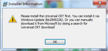 please install the universal crt first修復工具
