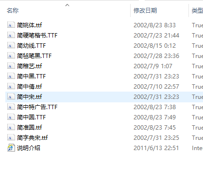 常用字體打包下載