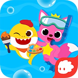 碰碰狐鯊魚寶寶填色游戲