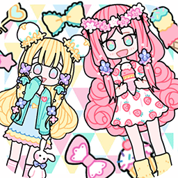 托卡粉彩少女換裝