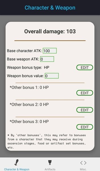 原神傷害計算器手機(jī)版(Genshin Damage Calculator) v1.1.0 安卓最新版 0