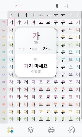 韓語(yǔ)字母發(fā)音表軟件(korean gg)2