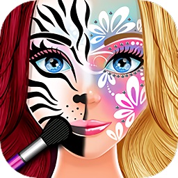 女孩化妝彩繪派對