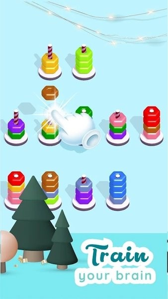 彩色堆疊拼圖游戲