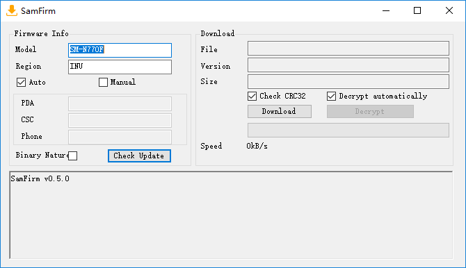 samfirm.exe(三星手機官方系統(tǒng)下載器) v0.5.0 綠色原版 0