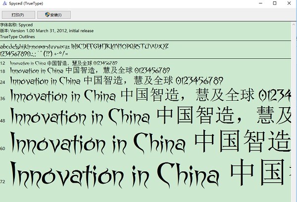 spyced哥特英文字體 ttf版 0