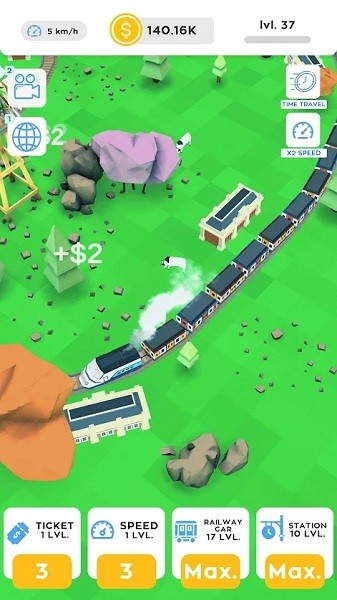 空閑火車鐵路大亨2022(Idle Trains Railway Tycoon) v0.72 安卓版 2