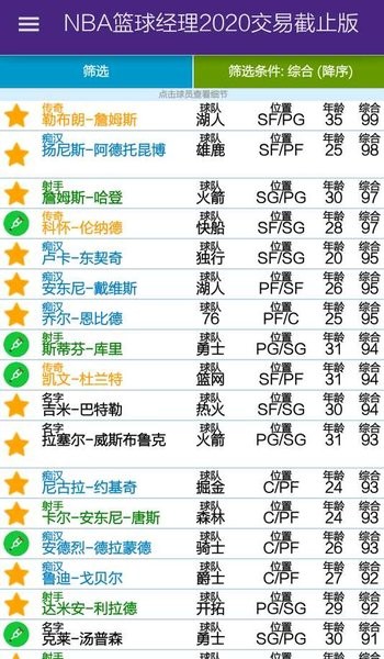NBA籃球經(jīng)理2020交易截止版 v1.7 安卓最新中文版 0