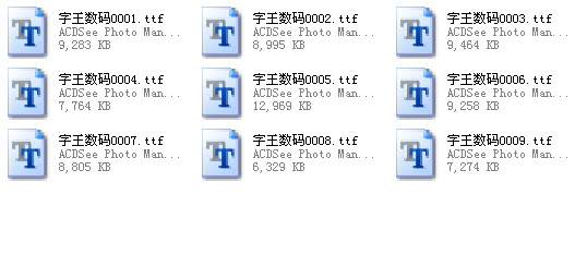 字王數(shù)碼字體合集  0