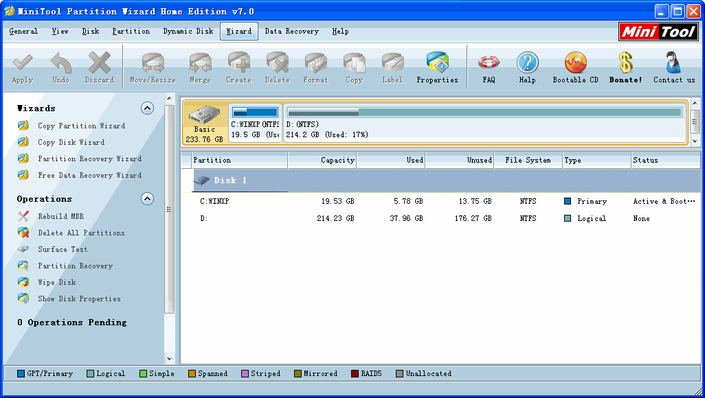 MiniTool Partition Wizard Home Edition v10.2.1 免費安裝版 0