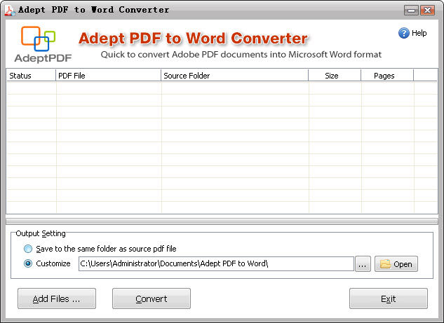 Adept PDF to Word Converter(PDF轉(zhuǎn)換器) v3.5.10 綠色多語特別版 0