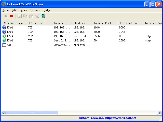 局域網(wǎng)網(wǎng)絡(luò)連接狀態(tài)查看器(NetworkTrafficView) v2.05 綠色免費(fèi)版 0