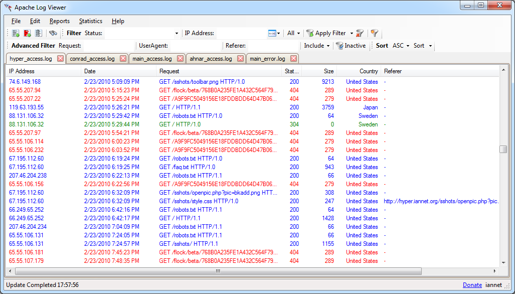 Apache Log Viewer日志查看器 v3.45 英文官方安裝版 0