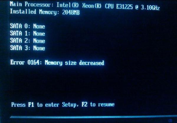 電腦開機自檢提示memory size decreased錯誤