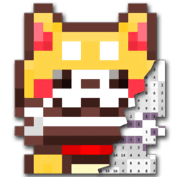 像素艺术柴犬填色