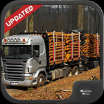 木材貨物運輸車3d