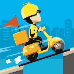 畫線瘋狂外賣員小摩托
